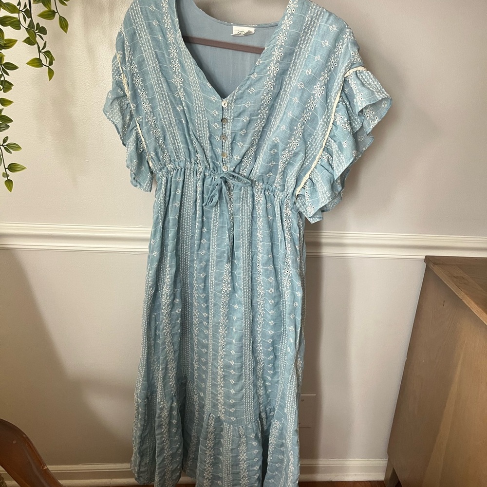 Cottage Core Button-Down Dress